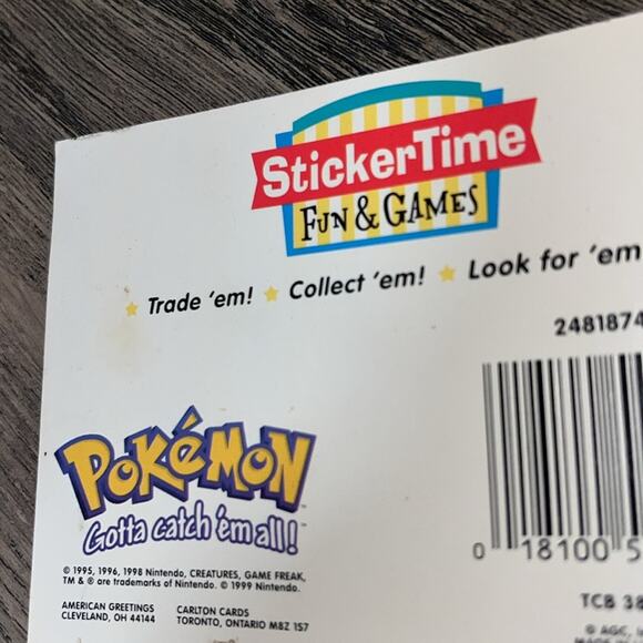Pokemon Sticker Book 1999 StickerTime Fun & Games No. 38 Vintage Rare - Picture 4 of 4